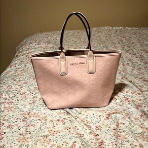 Michael Kors Pink Structured Tote with Leather Finish
